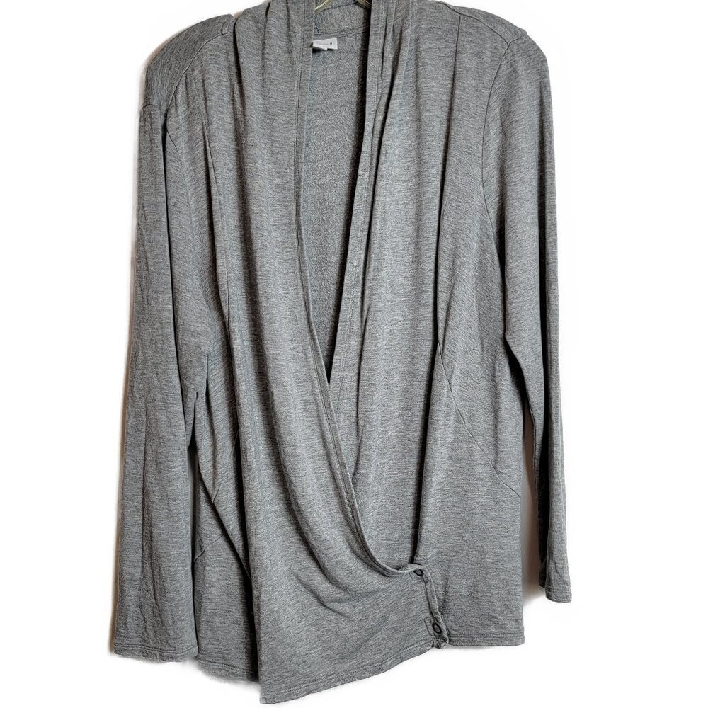 J. Jill  purejill Grey Button Wrap Top- sz L